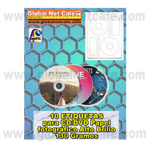 10 ETIQUETAS PARA CD, DVD GLOSSY RAPIFILL 100% Nuevo