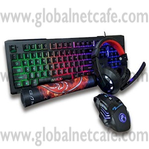 TECLADO+MOUSE+AUDIFONOS+MOUSEPAD GAMING KM470 USB 100% Nuevo