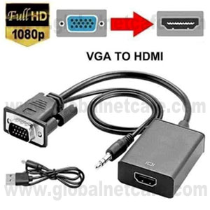 CONVERTIDOR VGA IN A HDMI OUT CON AUDIO Y CORRIENTE EXTERNA 100% Nuevo