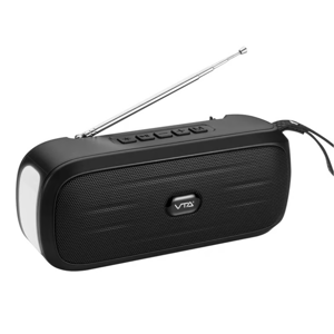 BOCINA BLUETOOTH VTA+ RECARGABLE SOLAR + LINTERNA 12W NEGRO 100% Nuevo