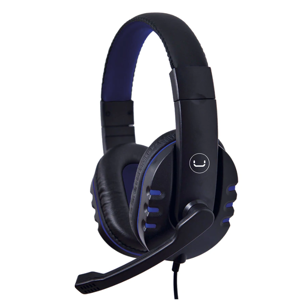 AUDIFONO CON MICROFONO  DIADEMA UNNO TEKNO USB HS7214BL ACE14 NEGRO-AZUL 100% Nuevo